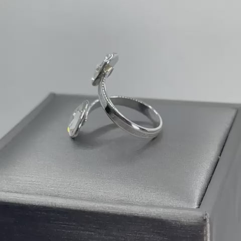Anillo Ajustable Doble Corazón Plata 925