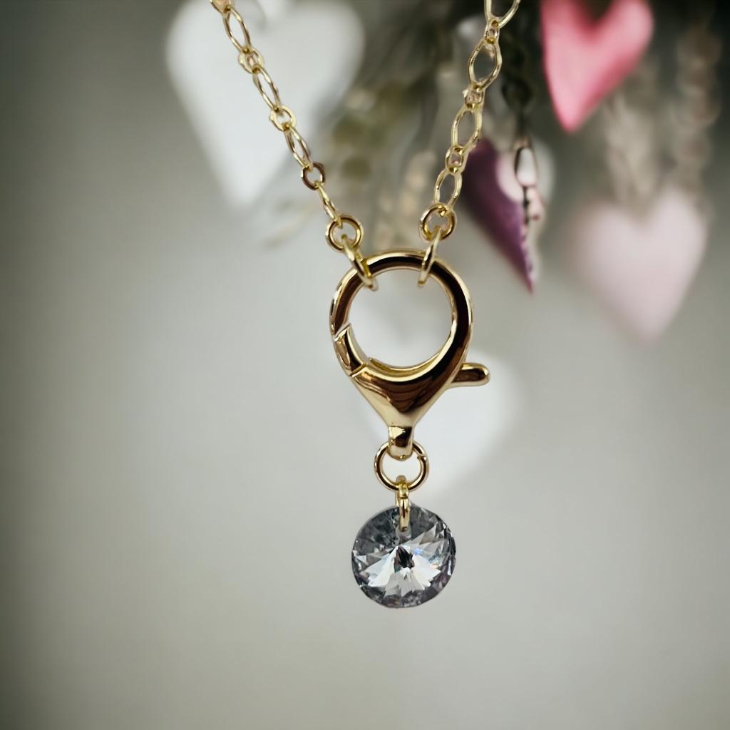 Collar Con Baño De Oro De 18k Y Cristal Genuino