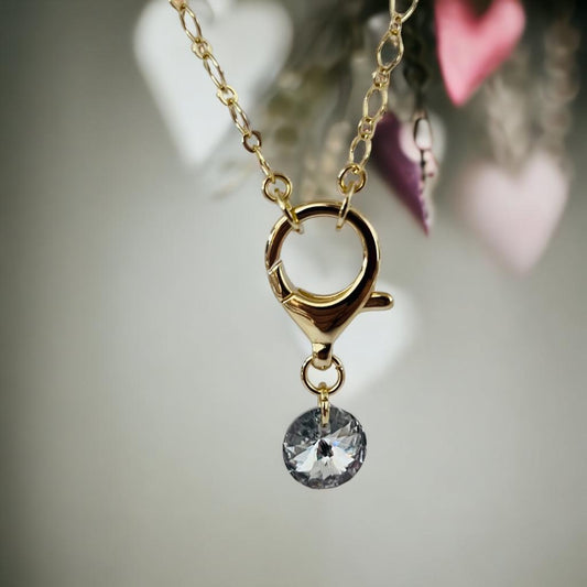 Collar Con Baño De Oro De 18k Y Cristal Genuino